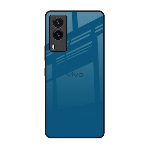 Cobalt Blue Vivo V21e Glass Back Cover Online