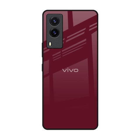Classic Burgundy Vivo V21e Glass Back Cover Online