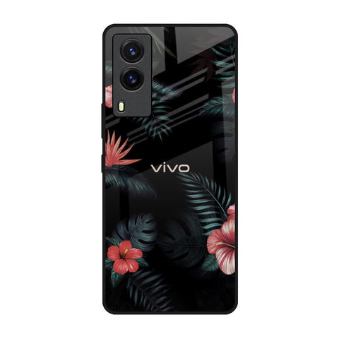Tropical Art Flower Vivo V21e Glass Back Cover Online