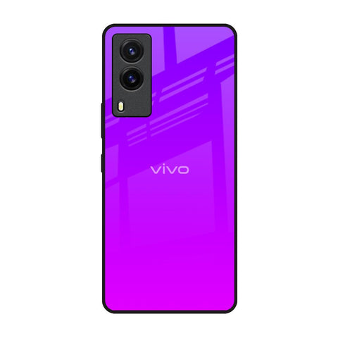Purple Pink Vivo V21e Glass Back Cover Online