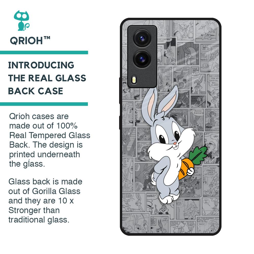 Cute Baby Bunny Glass Case for Vivo V21e