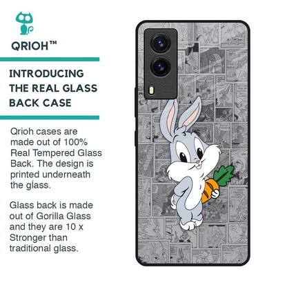 Cute Baby Bunny Glass Case for Vivo V21e