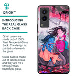 Radha Krishna Art Glass Case for Vivo V21e