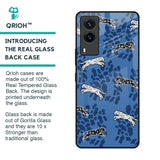 Blue Cheetah Glass Case for Vivo V21e