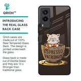 Tea With Kitty Glass Case For Vivo V21e