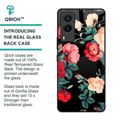 Floral Bunch Glass Case For Vivo V21e