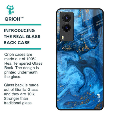 Gold Sprinkle Glass Case for Vivo V21e