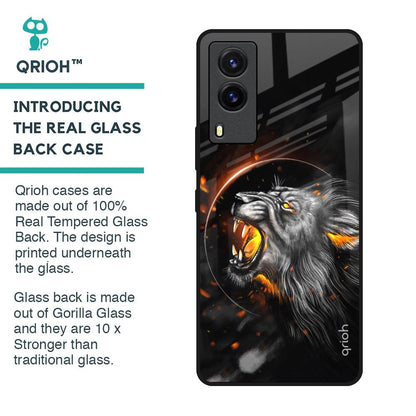 Aggressive Lion Glass Case for Vivo V21e