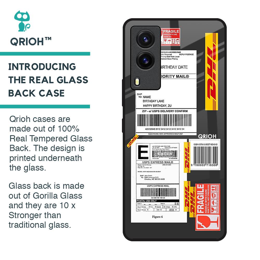 Cool Barcode Label Glass Case For Vivo V21e