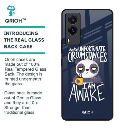 Struggling Panda Glass Case for Vivo V21e