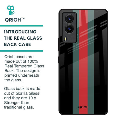 Vertical Stripes Glass Case for Vivo V21e