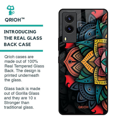 Retro Gorgeous Flower Glass Case for Vivo V21e