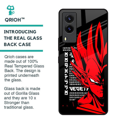 Red Vegeta Glass Case for Vivo V21e