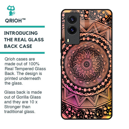 Floral Mandala Glass Case for Vivo V21e