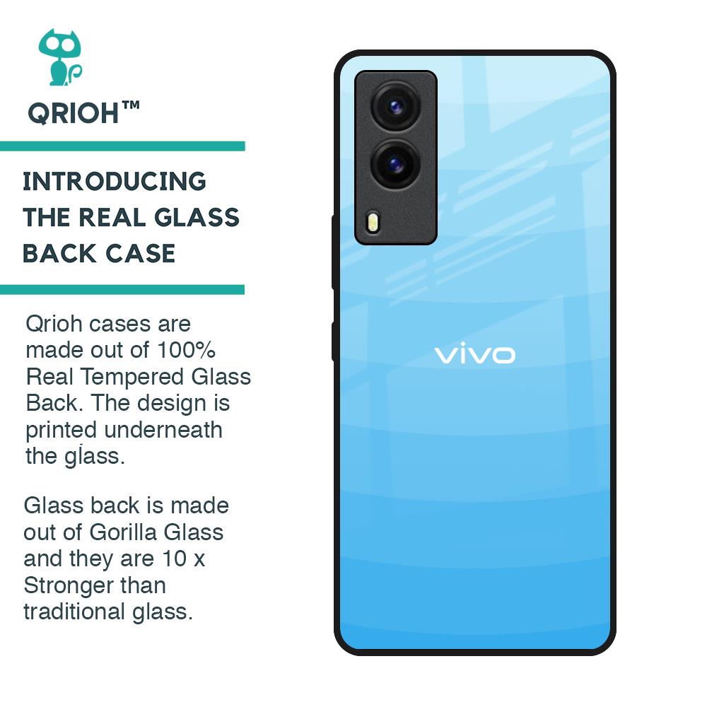 Wavy Blue Pattern Glass Case for Vivo V21e