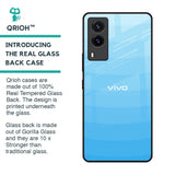 Wavy Blue Pattern Glass Case for Vivo V21e