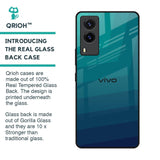 Green Triangle Pattern Glass Case for Vivo V21e