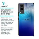 Blue Rhombus Pattern Glass Case for Vivo V21e