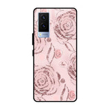 Shimmer Roses Vivo V21e Glass Cases & Covers Online