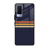 Tricolor Stripes Vivo V21e Glass Cases & Covers Online