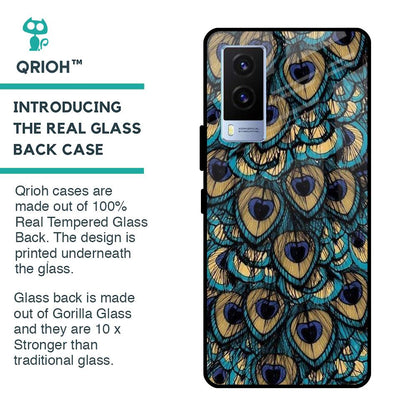 Peacock Feathers Glass case for Vivo V21e