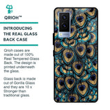 Peacock Feathers Glass case for Vivo V21e