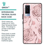Shimmer Roses Glass case for Vivo V21e