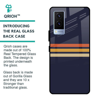 Tricolor Stripes Glass Case For Vivo V21e