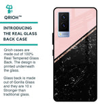 Marble Texture Pink Glass Case For Vivo V21e