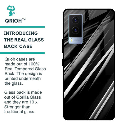 Black & Grey Gradient Glass Case For Vivo V21e