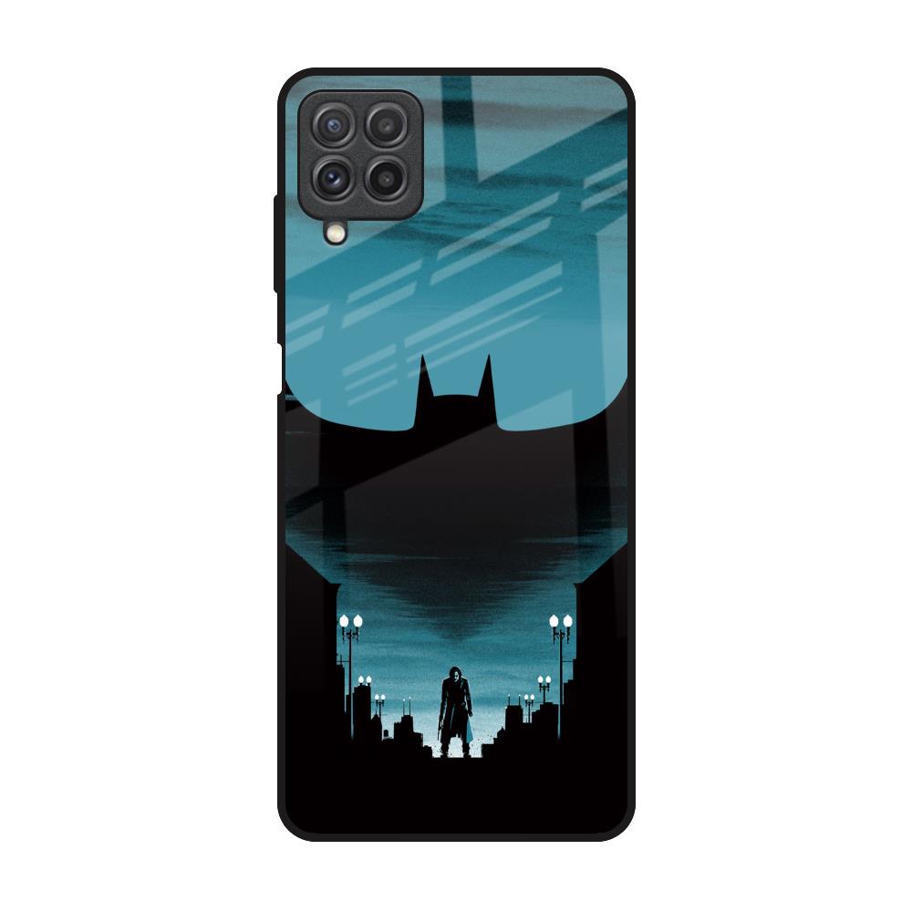 Cyan Bat Samsung Galaxy A22 Glass Back Cover Online