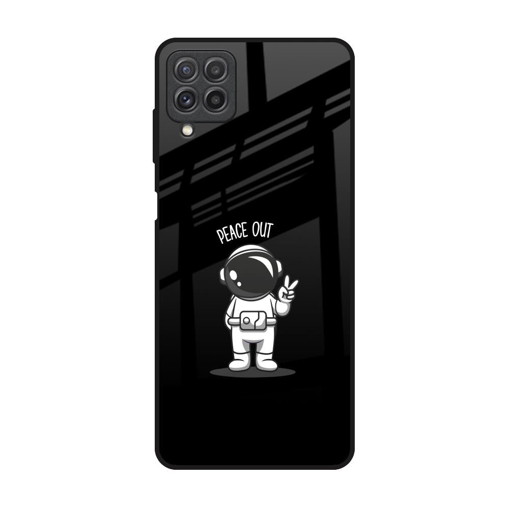 Peace Out Astro Samsung Galaxy A22 Glass Back Cover Online