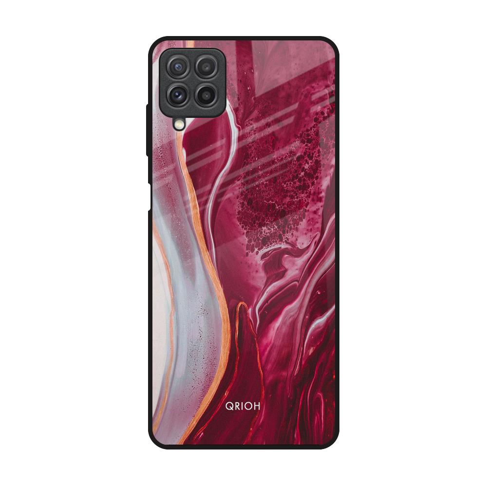 Crimson Ruby Samsung Galaxy A22 Glass Back Cover Online