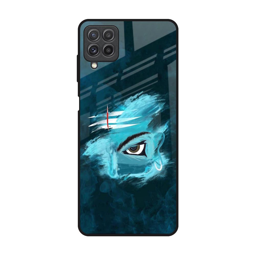 Power Of Trinetra Samsung Galaxy A22 Glass Back Cover Online