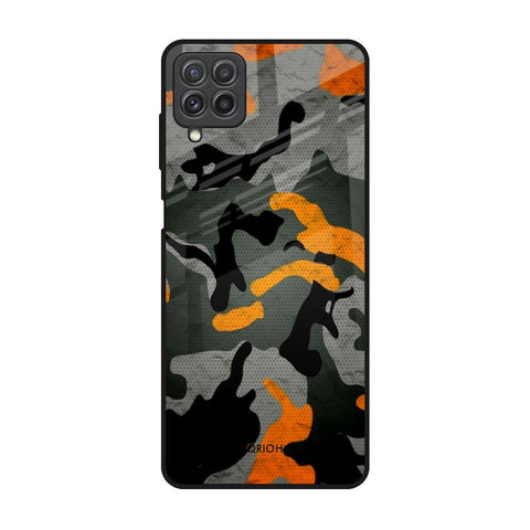 Camouflage Orange Samsung Galaxy A22 Glass Back Cover Online