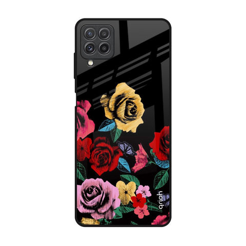 Floral Decorative Samsung Galaxy A22 Glass Back Cover Online
