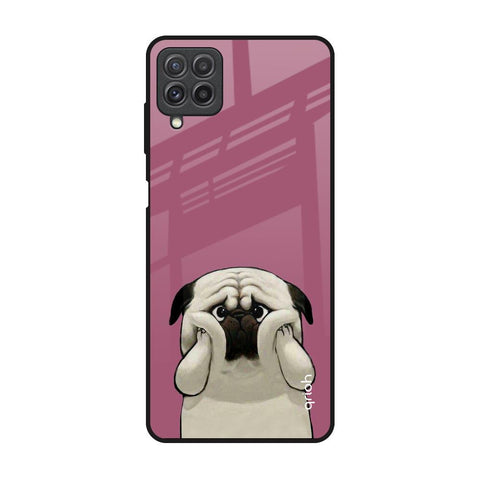 Funny Pug Face Samsung Galaxy A22 Glass Back Cover Online