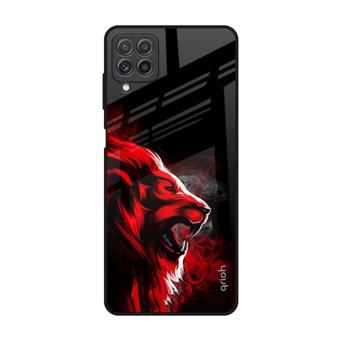 Red Angry Lion Samsung Galaxy A22 Glass Back Cover Online