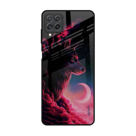 Moon Wolf Samsung Galaxy A22 Glass Back Cover Online