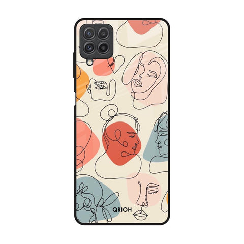 Abstract Faces Samsung Galaxy A22 Glass Back Cover Online