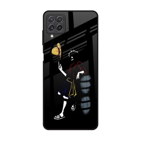 Luffy Line Art Samsung Galaxy A22 Glass Back Cover Online