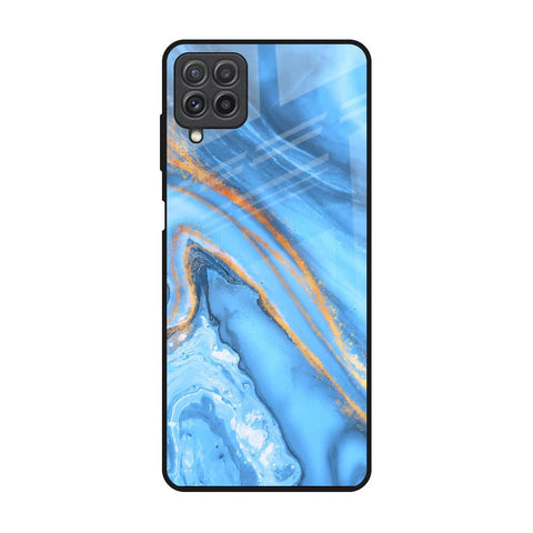 Vibrant Blue Marble Samsung Galaxy A22 Glass Back Cover Online