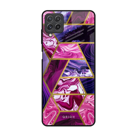 Electroplated Geometric Marble Samsung Galaxy A22 Glass Back Cover Online