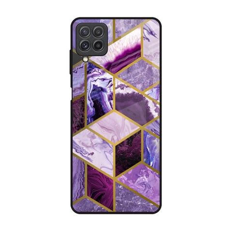 Purple Rhombus Marble Samsung Galaxy A22 Glass Back Cover Online