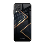Sleek Golden & Navy Samsung Galaxy A22 Glass Back Cover Online