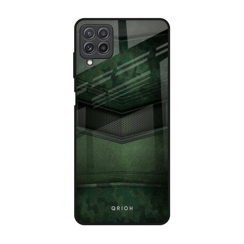 Green Leather Samsung Galaxy A22 Glass Back Cover Online