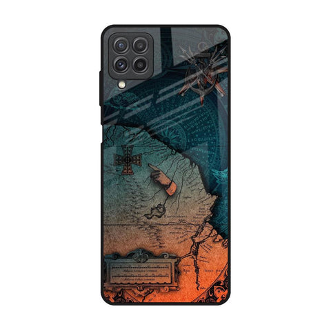 Geographical Map Samsung Galaxy A22 Glass Back Cover Online