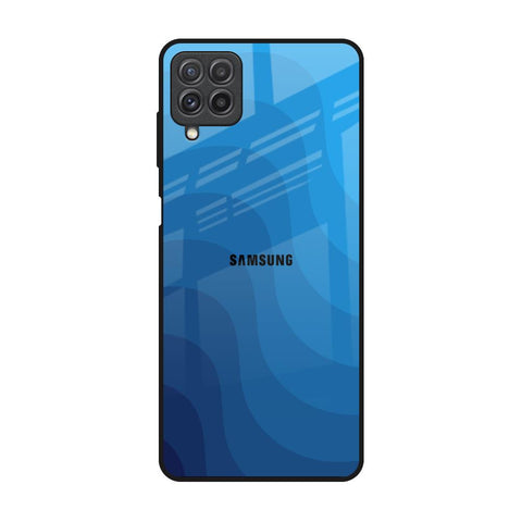 Blue Wave Abstract Samsung Galaxy A22 Glass Back Cover Online