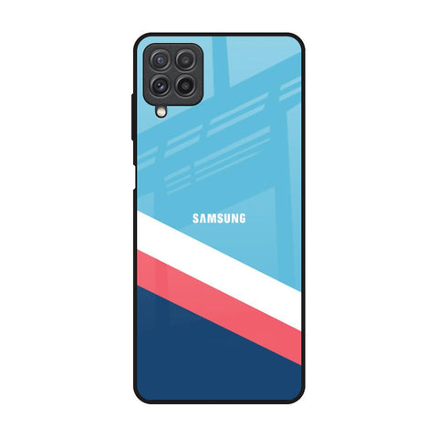 Pink & White Stripes Samsung Galaxy A22 Glass Back Cover Online