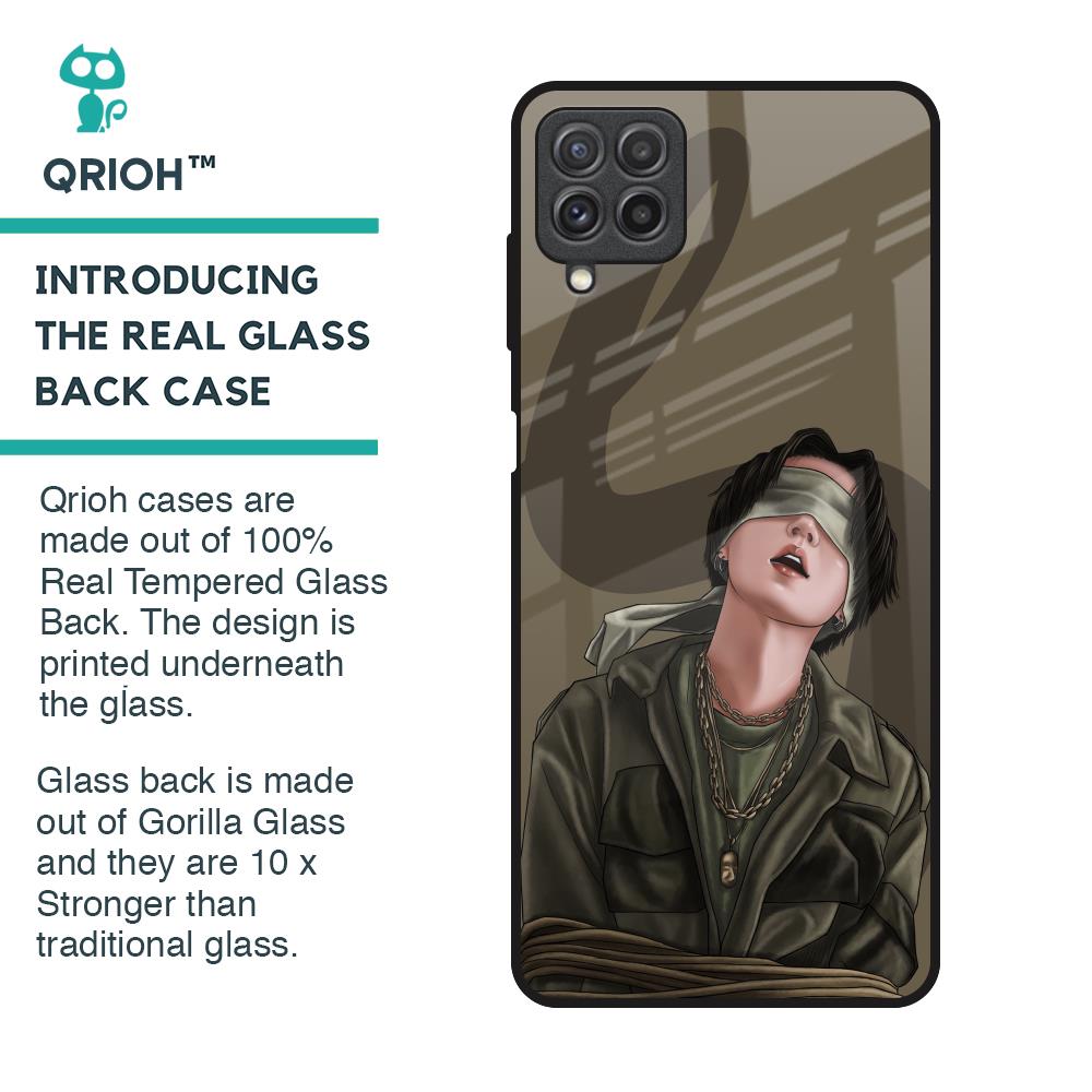 Blind Fold Glass Case for Samsung Galaxy A22